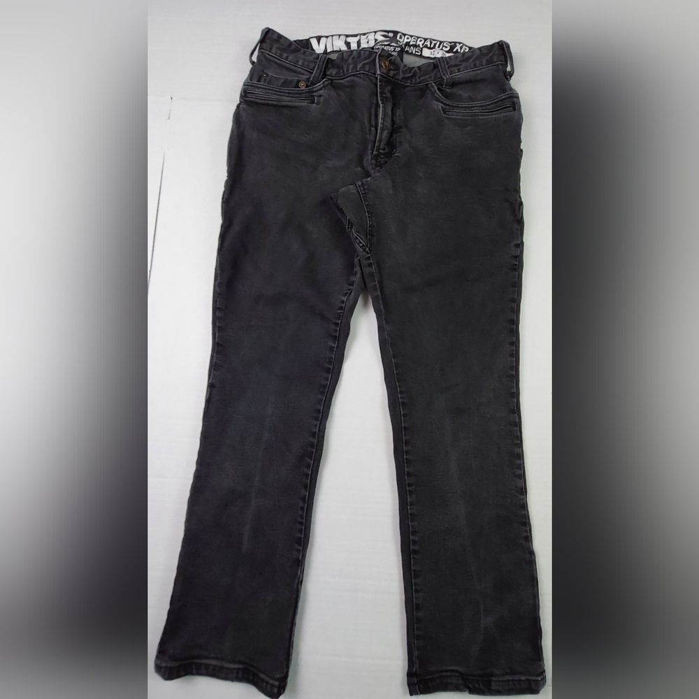 Viktos Operatus XP Tactical Jeans Mens Size 32x30 Black Denim Dual Zip Stretch